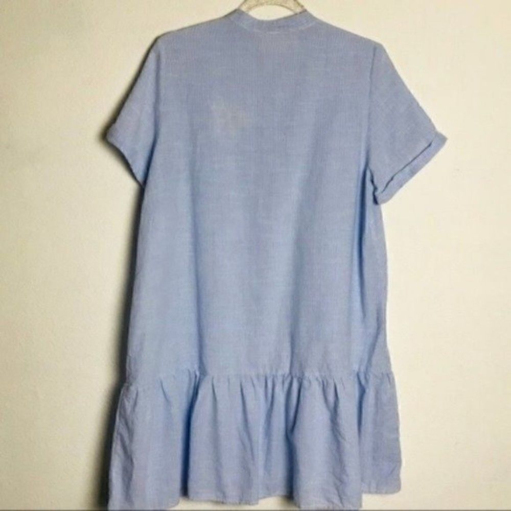 EarthYield stripe blue dress embroidered dog Large BoxC - Picture 3 of 4